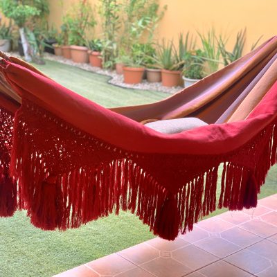 Hamaca elegance roja multicolor oferta